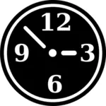 Disegno di simbolo bianco e nero orologio manuale vettoriale