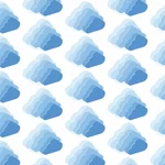 Blue clouds seamless pattern
