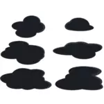 काले भूरे बादल सेट वेक्टर क्लिप आर्ट
