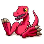 Röd tecknad dragon