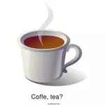 咖啡或茶的贴纸矢量绘图