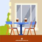 コーヒーショップのテーブルと椅子