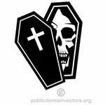 Skull in a coffin