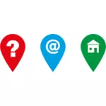 Vector illustration of web design location links and icons