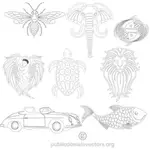 Coloring book elements