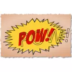 Vintage comic POW sound effect with overlay writing