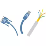 Computer cables for USB vector clip art