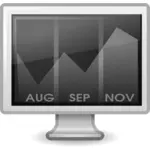 לוח שנה על תמונת וקטור של מסך המחשב