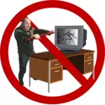 Datamaskinen raseri forbudt skilt vektor illustrasjon