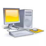 Pony konfigurasi komputer desktop seni klip vektor