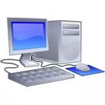Vector clip art of color PC configuration icon