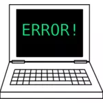 Kannettava tietokone, jossa on virhe