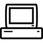Simple PC computer icon vector drawing