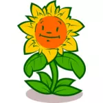 Gambar vektor bunga matahari yang bahagia