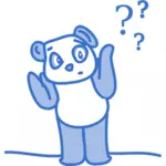 Panda de dibujos animados carácter en prediseñadas vector azul pastel