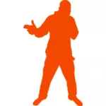 Silhouette of cool dude vector clip art