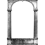 Vector image of thin ancient columns frame