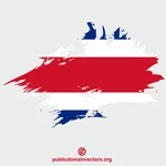 Kostaryka flaga pociągnięcia pędzla