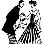 Old-fashioned couple vector image