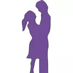 Silhouette drawing of man and woman
