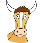 Dibujo de vaca marrón mirando vectorial