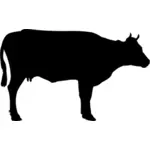 Enkla siluetten vektorgrafik av en ko