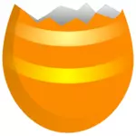 Cracked Easter egg vector clip art
