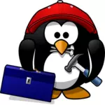 Clip-art vector de reparador de pinguim