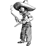 Vector illustration of drunk cowboy