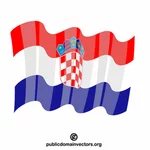 クロアチアの旗を振る