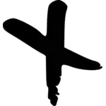 Beschädigte Kreuz Kontur-Vektor-Bild
