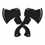 Crossed axes silhouette