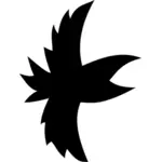 Vector silhouette drawing of a flying wild bird