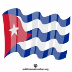 キューバの旗を振る