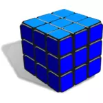 魔方的立方体蓝色矢量绘图