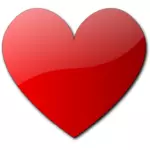 Vector image of red half shaded heart