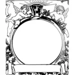 Cupid ring frame vector drawing