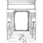 Vector illustration of cupid Rome frame