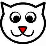 Vector illustratie van een kat met rode neus