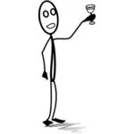 Vector caricatura de om care toasturi