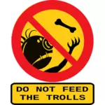 Vector clip art of do not feed the trolls sign with caption