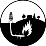 Ilustração de exploração de gás de xisto