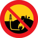No shale gas exploitation vector sign