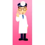 Immagine di vettore di medico in camice bianco