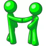 אדם ירוק דמויות הידיים הצבעה אחד על השני