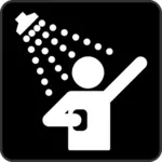 AIGA shower cabin sign inverted vector graphics