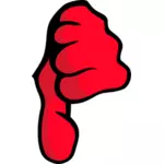 Vector clip art of red fist thumbs down