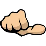 Color vector illustration of fist showing thumb sideways