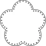 Vector drawing of 5 scallop flower outline with holes