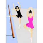 Vektorgrafik von Frauen beim Tanz-Training
